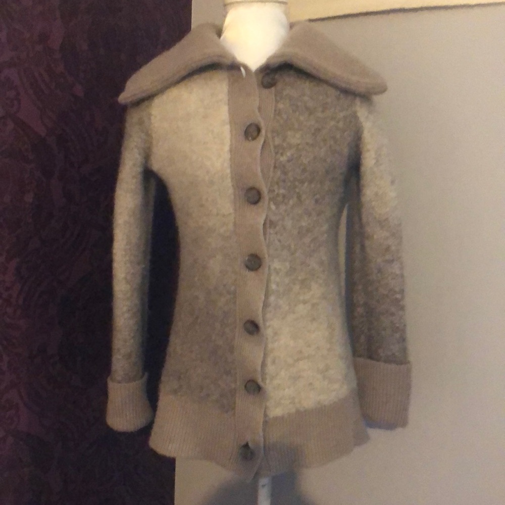 NORDSTOM COLLECTION Beige Cardigan wool apalaga and cashmere Size Small